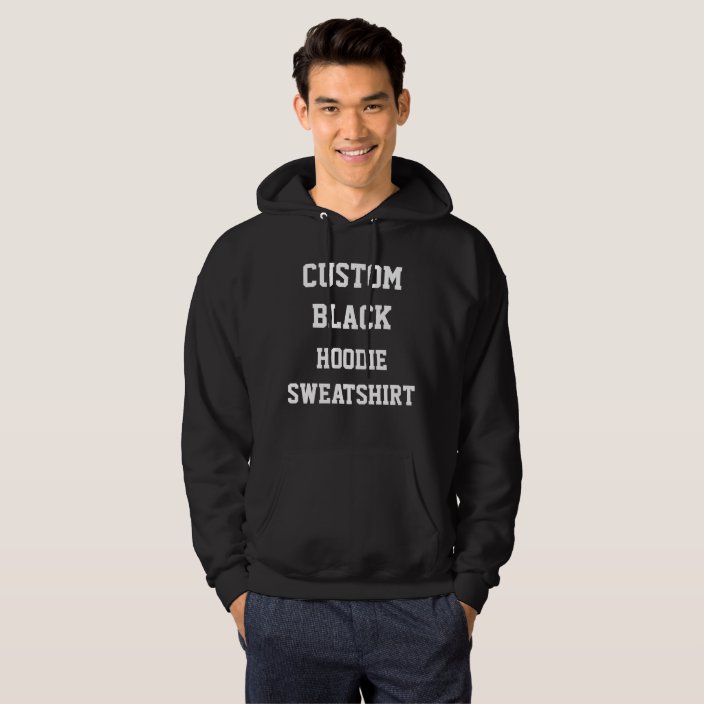 Personalized Black /& Grey Hoodie Sweatshirt