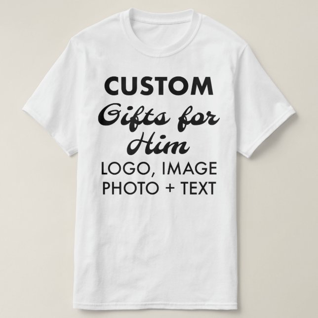 Custom personalized Men's Budget White T-Shirt (Design Front)