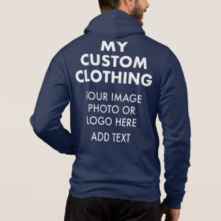 Custom Personalized MEN'S FULL ZIP HOODIE - NAVY