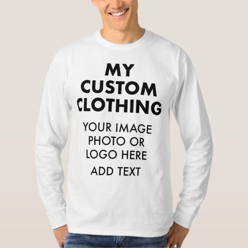 Custom Personalized MENS LONG SLEEVE WHITE T_Shirt