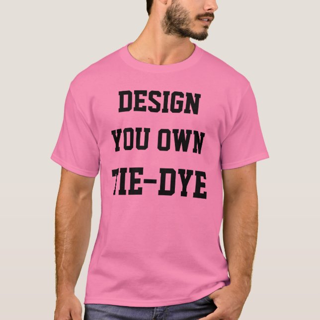 Custom Personalized Men's PINK TIE-DYE T-SHIRT (Front)