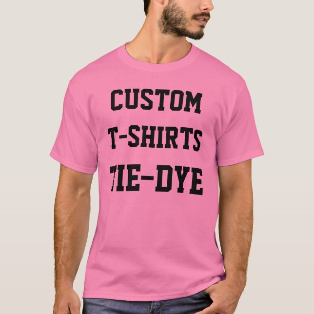Custom Personalized Men's PINK TIE-DYE T-SHIRT (Front)