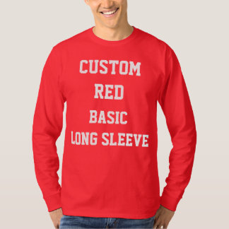 Custom Personalized Men's RED LONG SLEEVE T-SHIRT