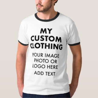 Custom Personalized MEN'S RINGER T-SHIRT - WHITE