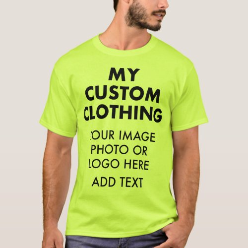 Custom Personalized MENS SAFETY GREEN T_SHIRT