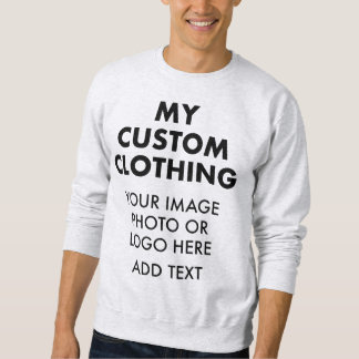 Custom Personalized MEN'S SWEATSHIRT - LIGHT GREY