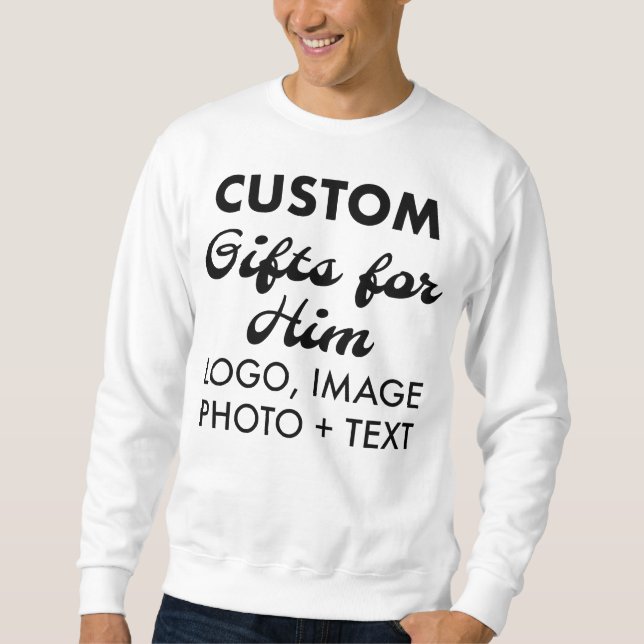 Custom personalized Men's White Sweatshirt (Front)
