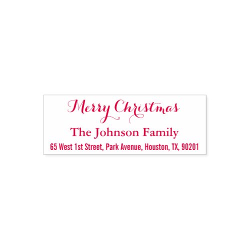 Custom Personalized Merry Christmas Return Address Self_inking Stamp