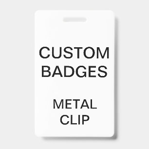 Custom Personalized METAL CLIP BADGE