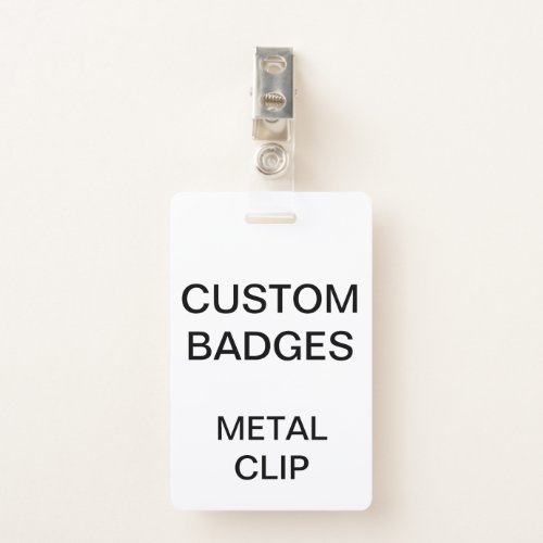 Custom Personalized METAL CLIP BADGE