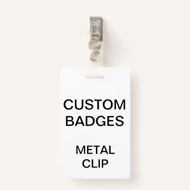 Custom Personalized METAL CLIP BADGE (Front with Clip)