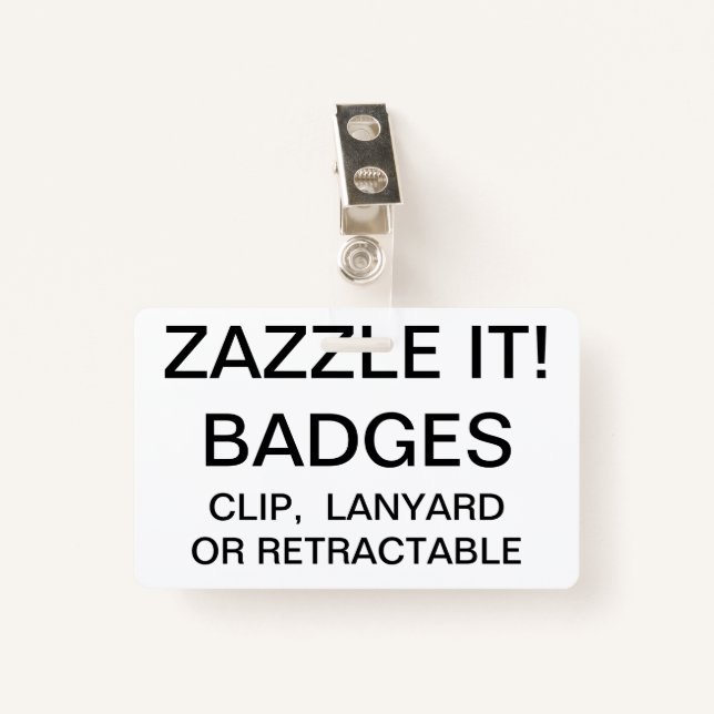 Custom Personalized METAL CLIP BADGE Template (Front with Clip)