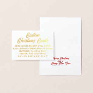 Custom Personalized MINI REAL FOIL CHRISTMAS CARD