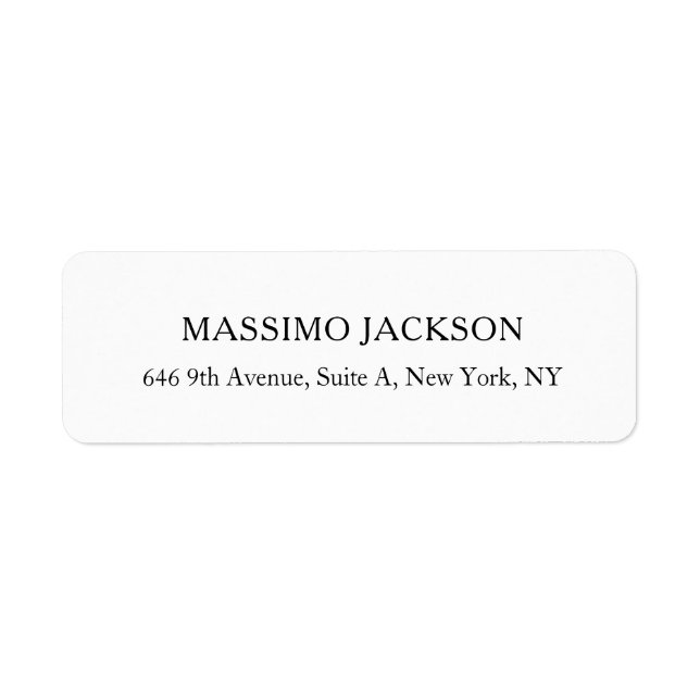 Custom personalized minimalist address name label (Front)