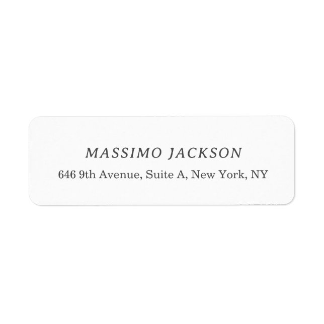 Custom personalized minimalist address name label (Front)