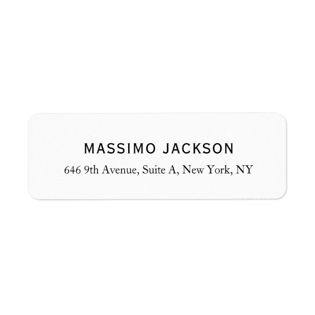 Custom personalized minimalist address name label (Front)