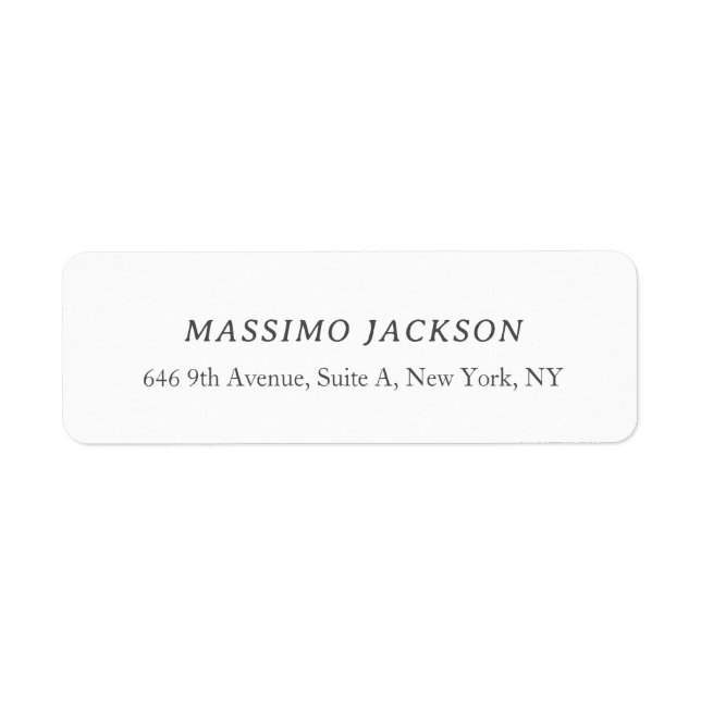 Custom personalized minimalist address name label (Front)