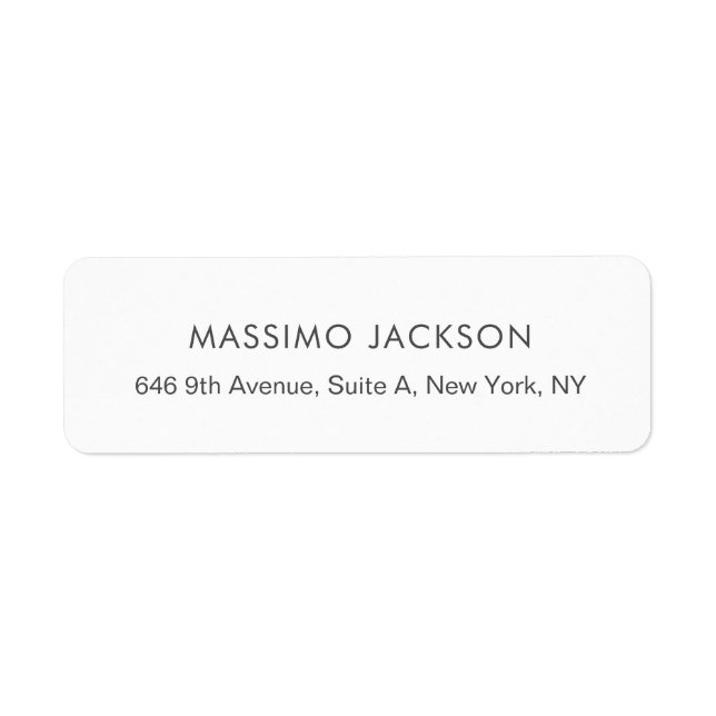 Custom personalized minimalist address name label (Front)