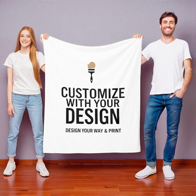 Custom Personalized Minimalist Company Branded  Fleece Blanket (Creator Uploaded)