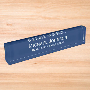 Custom Personalized Minimalist Modern Professional Desk Name Plate by iCoolCreate at Zazzle