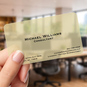 Custom Personalized Modern Luxe Faux Gold Frosted Clear Business Cards