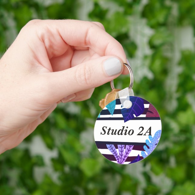 Custom Personalized Modern Minimalist Keychain (Hand)