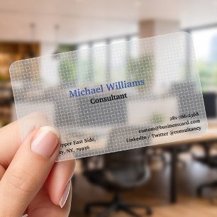 Custom Personalized Modern Trendy Premium Frosted Clear Business Cards