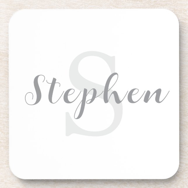 Custom Personalized Monogram Script Name Drink Beverage Coaster (Front)