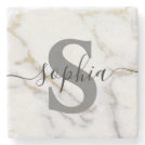 Custom Personalized Monogram Script Name Initial Stone Coaster Custom Personalized Monogram Script Name Initial Stone Coaster