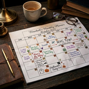 Custom personalized month planner paper pad