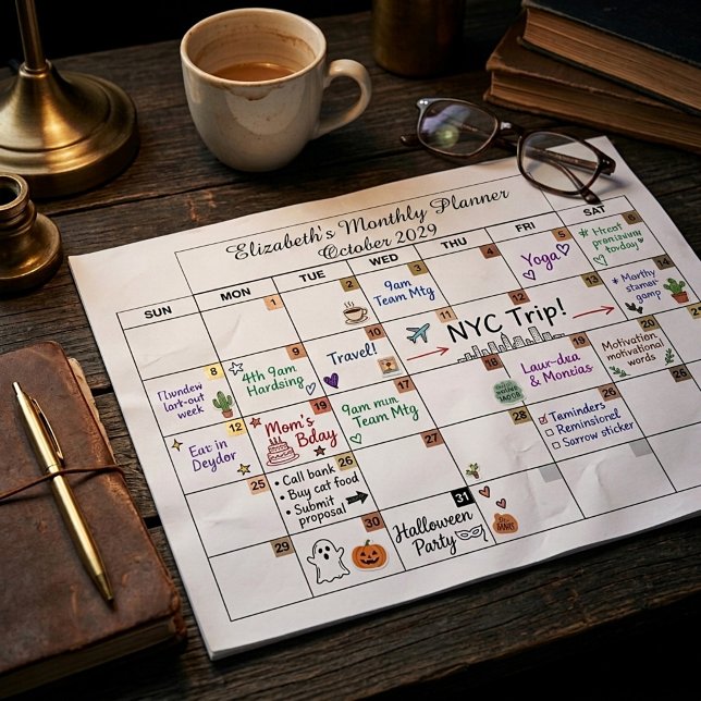 Custom personalized month planner paper pad (Creator Uploaded)