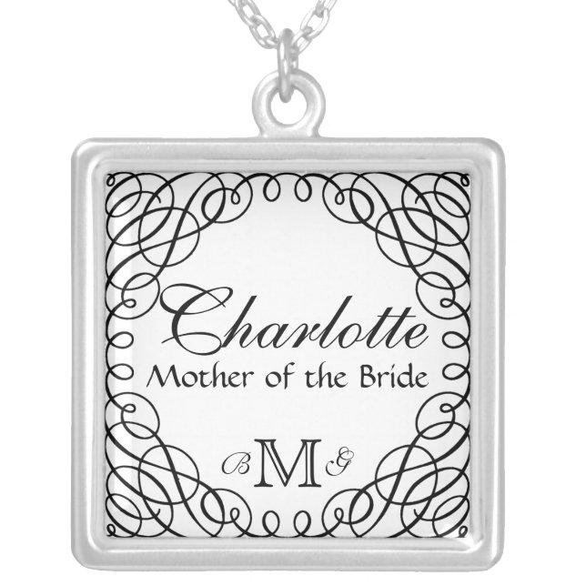 Custom Personalized Mother of the Bride Necklace (Front)