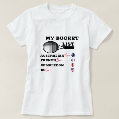 Custom Personalized My Bucket List Grand Slam T_Shirt
