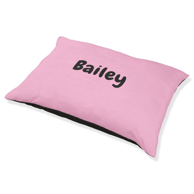 Custom Personalized Name Add Photo Art Pink Pet Bed (Angled)