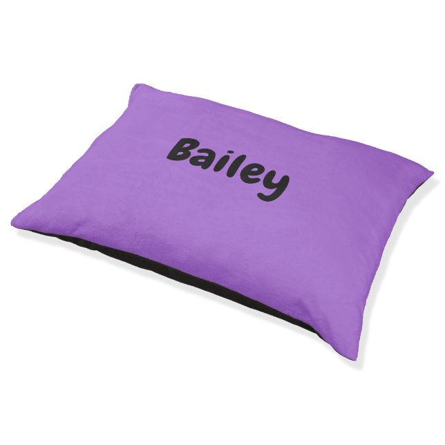 Custom Personalized Name Add Photo Art Purple Pet Bed (Angled)