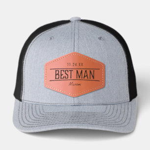 Custom Personalized Name Best Man Leather Patch Hat