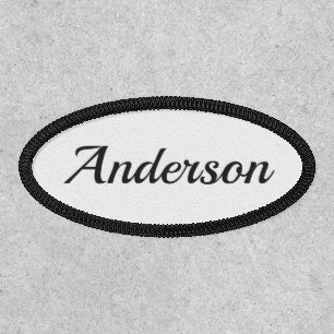 Custom Personalized Name Black Oval Patch