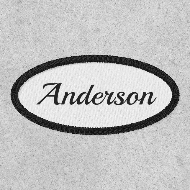 Custom Personalized Name Black Oval Patch (Front)