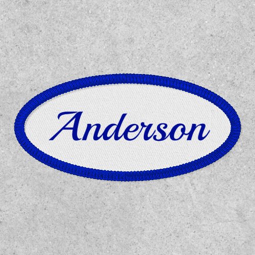 Custom Personalized Name Blue Oval Patch