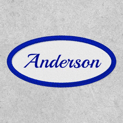 Custom Iron On Patches 15 Custom Personalized Name Blue Oval Patch