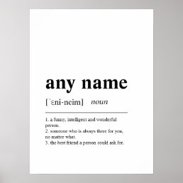 Custom Personalized Name Definition Poster