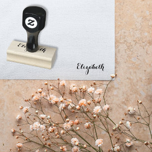 Custom Personalized Name Elegant Stylish Script Rubber Stamp
