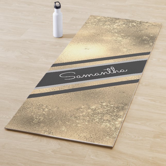 Custom Personalized Name Faux Glitter Yoga Mat (In Situ)