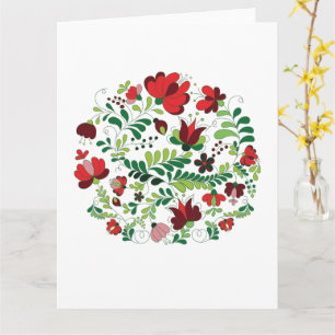 Custom Personalized  Name Floral Design Card