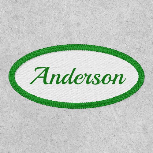 Custom Personalized Name Green Oval Patch