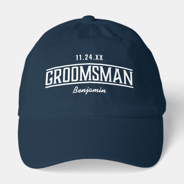 Custom Personalized Name Groomsman  Hat (Front)