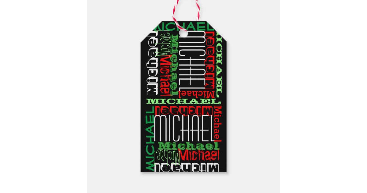 Custom Personalized Name Kids Christmas Gift Tags | Zazzle