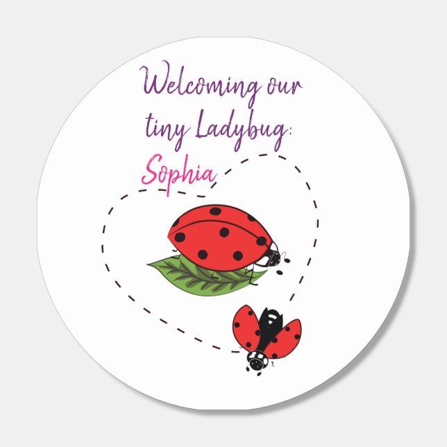 Custom/Personalized Name Ladybug Girl Baby Shower Hershey®'s Kisses® (Sticker)