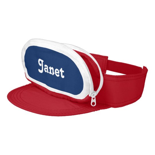 Custom Personalized Name Navy Blue Red Visor
