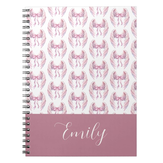 custom & personalized  name notebook with bow (Front)